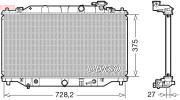 DRM44044 Chladič, chlazení motoru DENSO