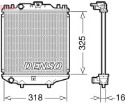 DRM47029 Chladič, chlazení motoru DENSO