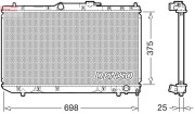 DRM50116 Chladič, chlazení motoru DENSO