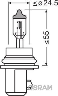 9007 OSRAM Žárovka HB5 (řada ORIGINAL LINE) | 12V 65/55W | 9007 ams-OSRAM