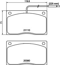 MGB443 Sada brzdových destiček, kotoučová brzda MINTEX