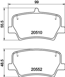 MDB4166 Sada brzdových destiček, kotoučová brzda MINTEX