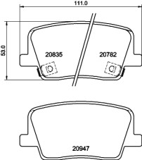 MDB4131 Sada brzdových destiček, kotoučová brzda MINTEX