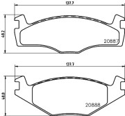 MDB1793 Sada brzdových destiček, kotoučová brzda MINTEX