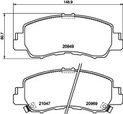 MDB4143 Sada brzdových destiček, kotoučová brzda MINTEX