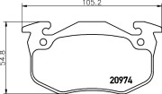 MDB2555 Sada brzdových destiček, kotoučová brzda MINTEX