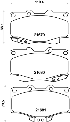 MDB3103 Sada brzdových destiček, kotoučová brzda MINTEX