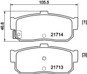 MDB3828 Sada brzdových destiček, kotoučová brzda MINTEX