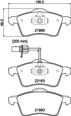 MDB2104 Sada brzdových destiček, kotoučová brzda MINTEX