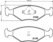 MDB1912 Sada brzdových destiček, kotoučová brzda MINTEX