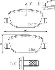 MDB3816 Sada brzdových destiček, kotoučová brzda MINTEX