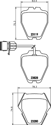 MDB2178 Sada brzdových destiček, kotoučová brzda MINTEX