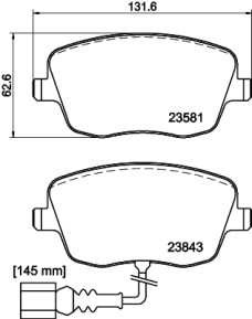 MDB2538 Sada brzdových destiček, kotoučová brzda MINTEX