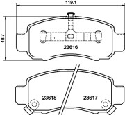 MDB2087 Sada brzdových destiček, kotoučová brzda MINTEX