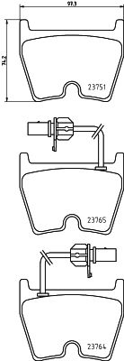 MDB2601 Sada brzdových destiček, kotoučová brzda MINTEX