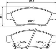 MDB2326 Sada brzdových destiček, kotoučová brzda MINTEX