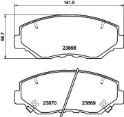 MDB2265 Sada brzdových destiček, kotoučová brzda MINTEX