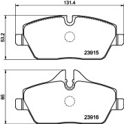 MDB3017 Sada brzdových destiček, kotoučová brzda MINTEX