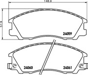 MDB2605 Sada brzdových destiček, kotoučová brzda MINTEX