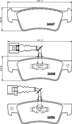 MDB2822 Sada brzdových destiček, kotoučová brzda MINTEX