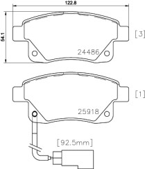 MDB2853 Sada brzdových destiček, kotoučová brzda MINTEX