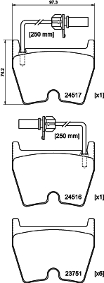 MDB2970 Sada brzdových destiček, kotoučová brzda MINTEX