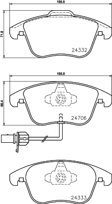 MDB2952 Sada brzdových destiček, kotoučová brzda MINTEX