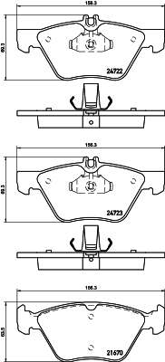 MDB3002 Sada brzdových destiček, kotoučová brzda MINTEX