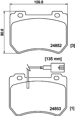 MDB3037 Sada brzdových destiček, kotoučová brzda MINTEX