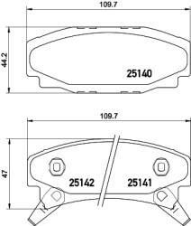 MDB1777 Sada brzdových destiček, kotoučová brzda MINTEX