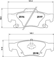 MDB3165 Sada brzdových destiček, kotoučová brzda MINTEX