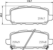 MDB3867 Sada brzdových destiček, kotoučová brzda MINTEX