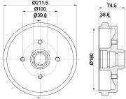 MBD014 Brzdový buben MINTEX