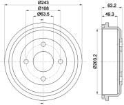 MBD022 Brzdový buben MINTEX