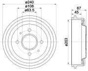 MBD132 Brzdový buben MINTEX