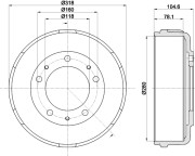 MBD057 Brzdový buben MINTEX