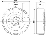 MBD278 Brzdový buben MINTEX