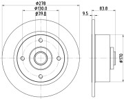 MDC1196 Brzdový kotouč MINTEX