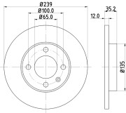 MDC198 Brzdový kotouč MINTEX