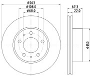 MDC543 Brzdový kotouč MINTEX