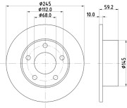 MDC654 Brzdový kotouč MINTEX