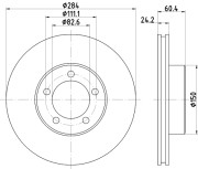 MDC449 Brzdový kotouč MINTEX