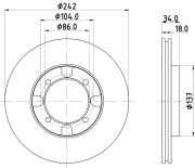 MDC587 Brzdový kotouč MINTEX