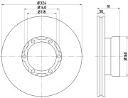 MDC464 Brzdový kotouč MINTEX