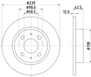 MDC595 Brzdový kotouč MINTEX