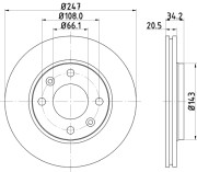 MDC532C Brzdový kotouč MINTEX