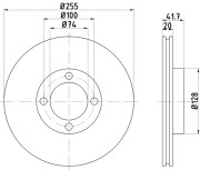 MDC437 Brzdový kotouč MINTEX