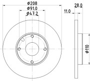 MDC633 Brzdový kotouč MINTEX