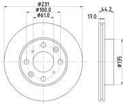 MDC343 Brzdový kotouč MINTEX