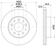 MDC734 Brzdový kotouč MINTEX